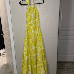 Vici Yellow Floral Halter Maxi Dress